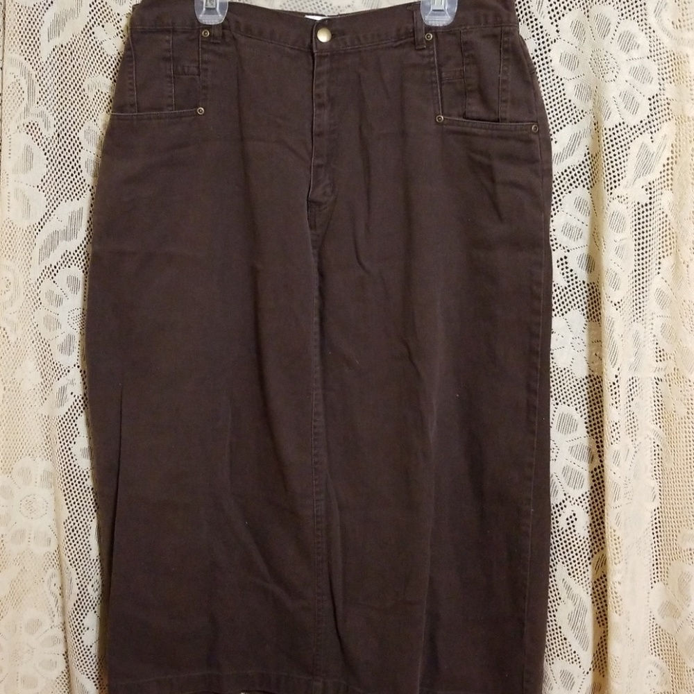 Chadwicks Real Comfort Brown Denim plus Skirt 18W